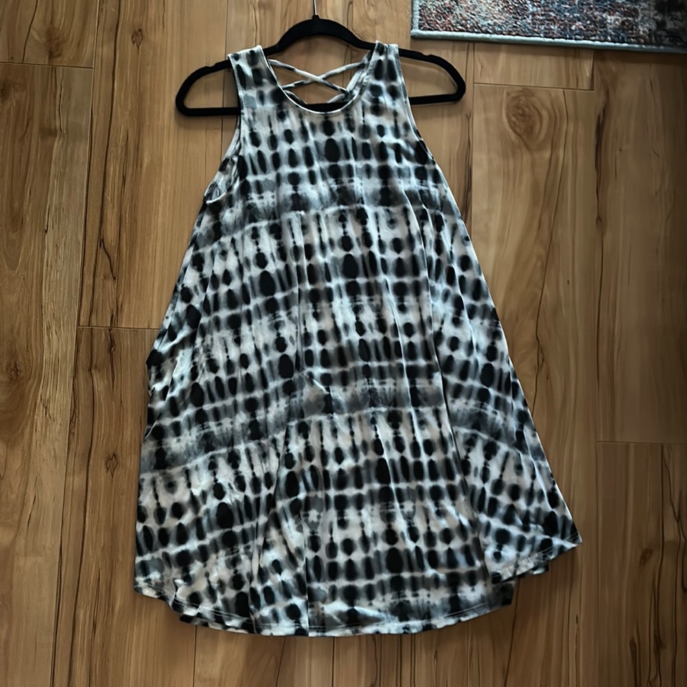 Black & Gray Tie Dye Dress